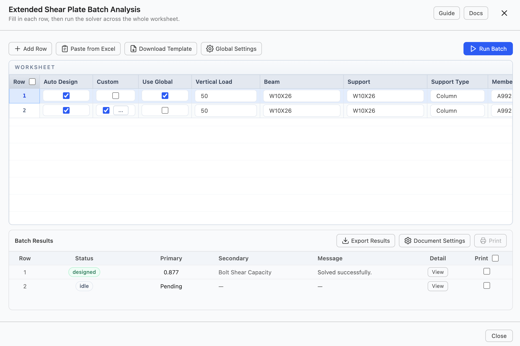 Batch Analysis screenshot 1