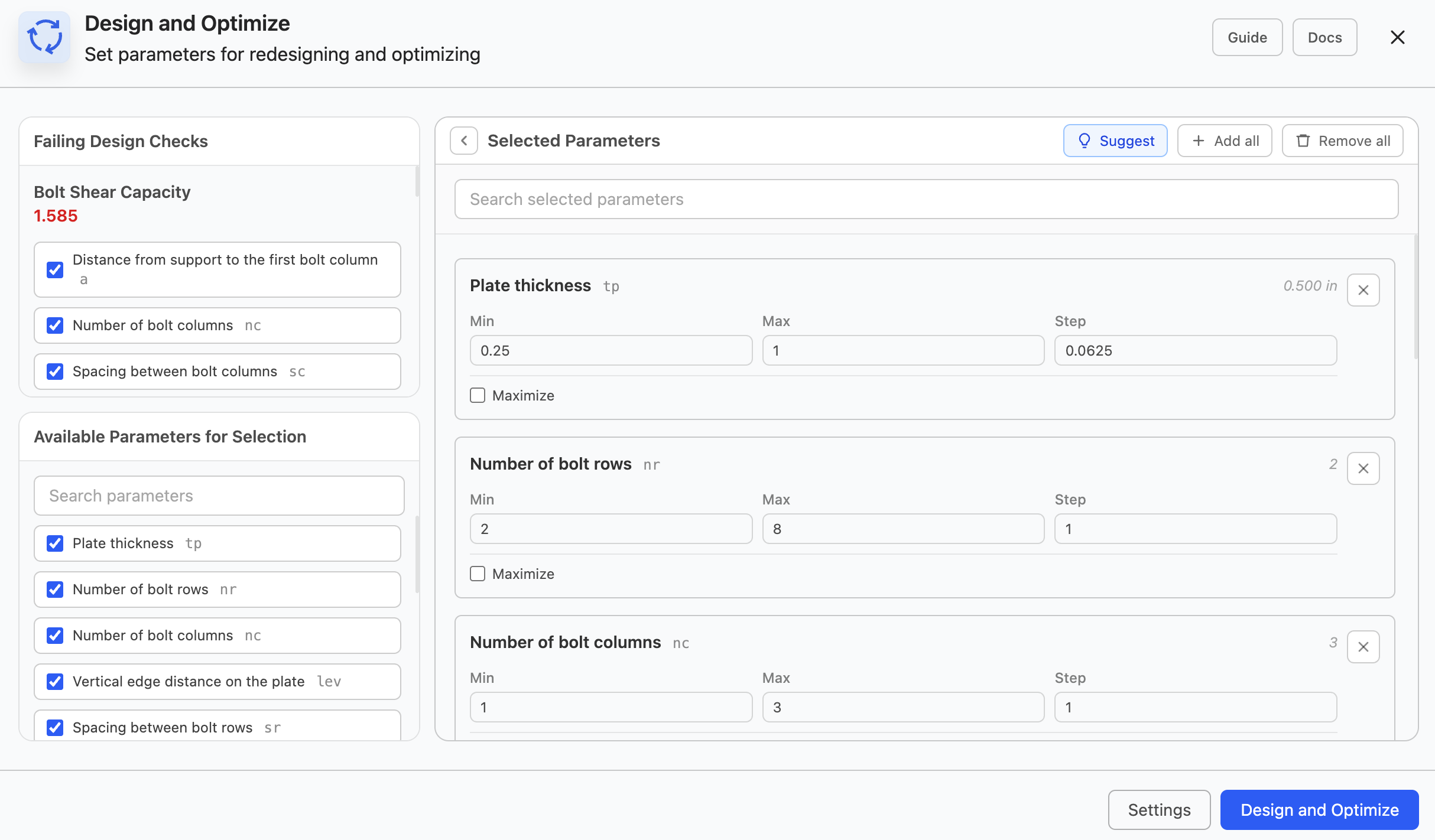 Design Optimization screenshot 1