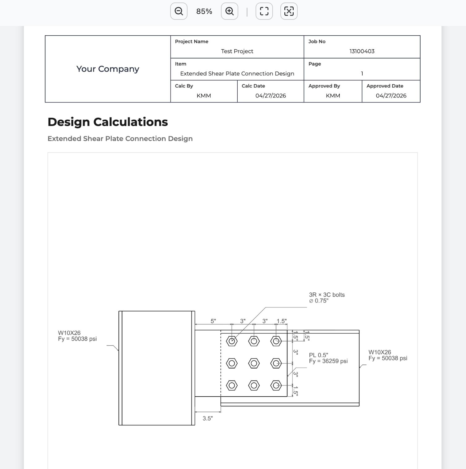 Calculation Reports screenshot 2